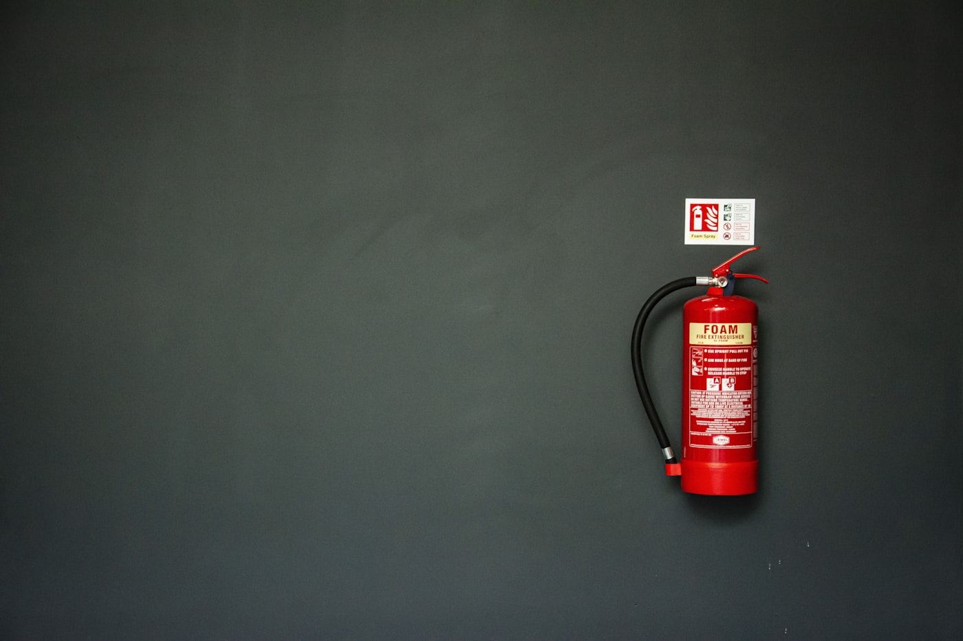 Fire extinguisher cylinder ready for inspection